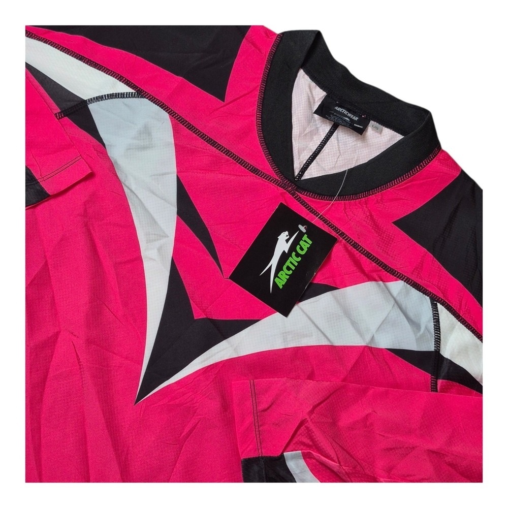 Arctic Cat Womens L Performance Jersey Pink Black Racing Motocross Moto NWT